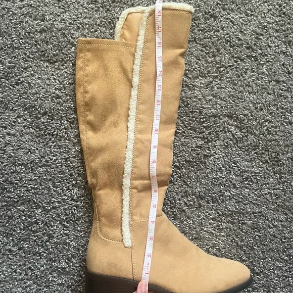 Tan Suede Knee-High Boots - Picture 11 of 12